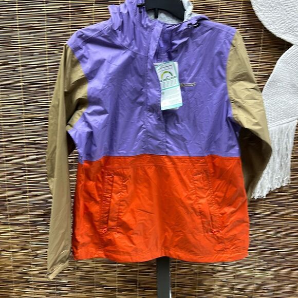 Marmot Women's PreCip Eco Anorak - Red Sun Combo Size M - Picture 2 of 4